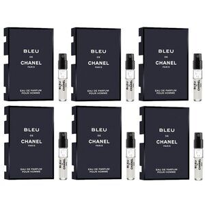 Chanel 6 Piece Bleu De Chanel Eau De Parfum Sample Spray 1.5ml/0.05oz Each